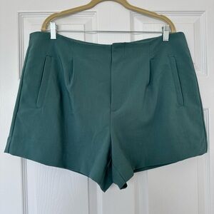 A New Day Pleated Green Shorts